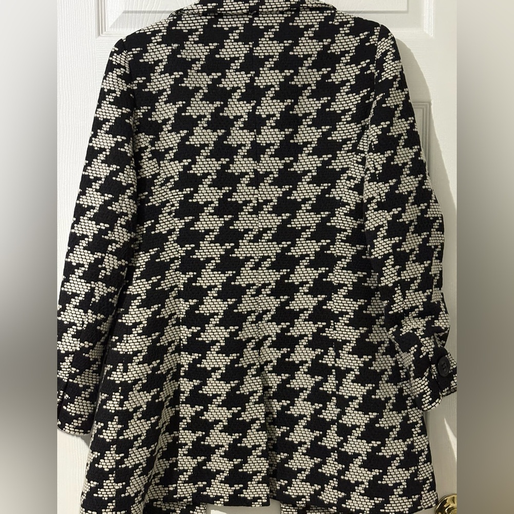 Talbots Black and White Houndstooth Women's  trench Coat - Picture 4 of 9